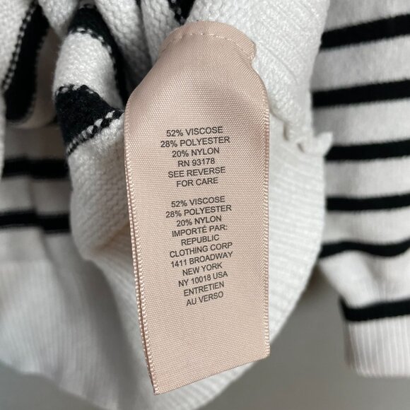 Philosophy Sweater Striped Women Crew Neck White‎ Black Size Large Soft Cozy - Picture 10 of 10